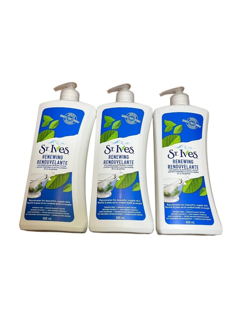 3-PACK St. Ives Skin Renewing Body Lotion Collagen Elastin 21 oz Paraben free